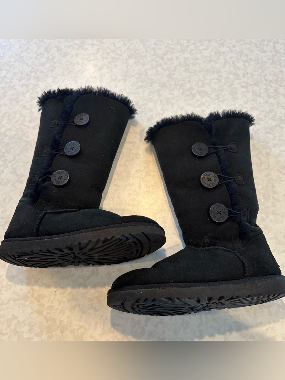 UGG Women's Bailey Button Triplet Boot - Black Size 7